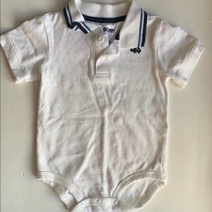 OshKosh B’gosh 18 Months White Baby Boy Polo Onesie